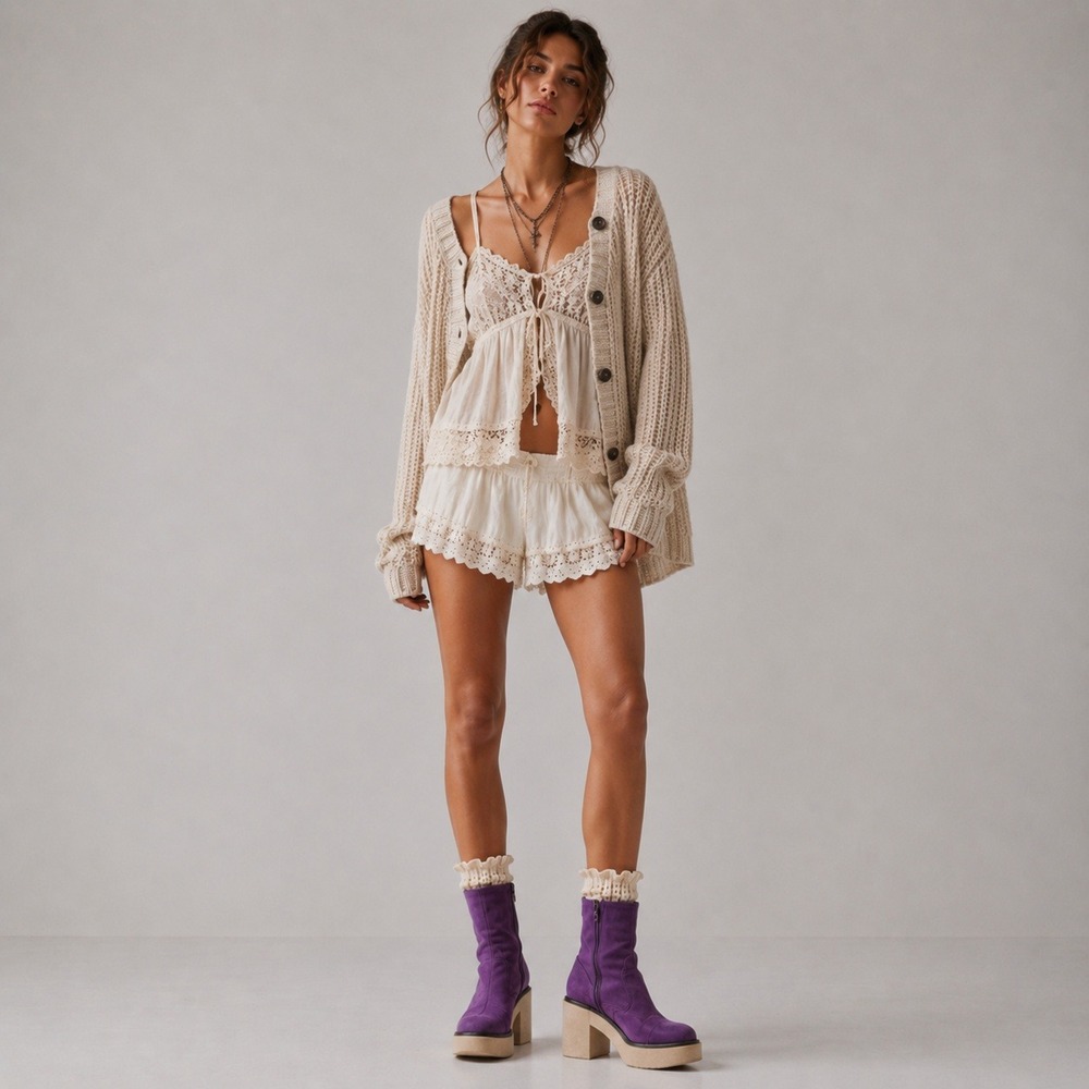 Free People Suede Leather Platform Sz 9 Square Toe Mid Calf Boots